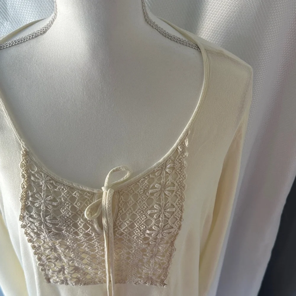 American Rag Ivory Lace Detail Blouse